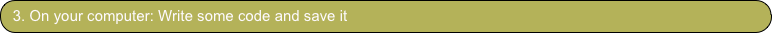 3. On your computer: Write some code and save it